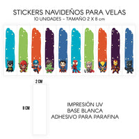 STICKERS PARA VELAS X 1O UNIDADES
