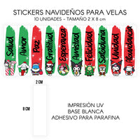 STICKERS PARA VELAS X 1O UNIDADES

