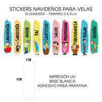 STICKERS PARA VELAS X 1O UNIDADES
