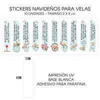 STICKERS PARA VELAS X 1O UNIDADES

