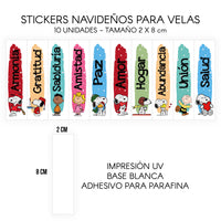 STICKERS PARA VELAS X 1O UNIDADES

