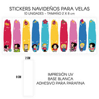 STICKERS PARA VELAS X 1O UNIDADES
