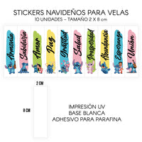 STICKERS PARA VELAS X 1O UNIDADES
