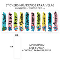 STICKERS PARA VELAS X 1O UNIDADES
