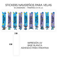 STICKERS PARA VELAS X 1O UNIDADES
