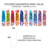STICKERS PARA VELAS X 1O UNIDADES
