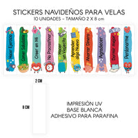 STICKERS PARA VELAS X 1O UNIDADES
