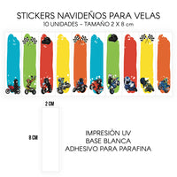 STICKERS PARA VELAS X 1O UNIDADES
