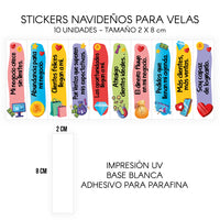 STICKERS PARA VELAS X 1O UNIDADES
