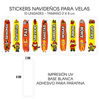 STICKERS PARA VELAS X 1O UNIDADES
