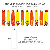 STICKERS PARA VELAS X 1O UNIDADES
