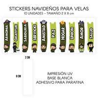 STICKERS PARA VELAS X 1O UNIDADES
