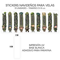 STICKERS PARA VELAS X 1O UNIDADES
