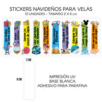 STICKERS PARA VELAS X 1O UNIDADES
