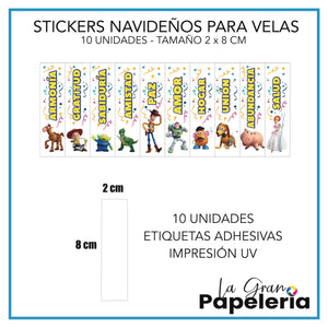 STICKERS PARA VELAS X 1O UNIDADES