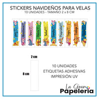 STICKERS PARA VELAS X 1O UNIDADES

