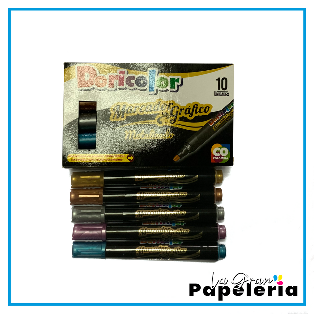 MARCADOR GRÁFICO METALIZADO DORICOLOR X10